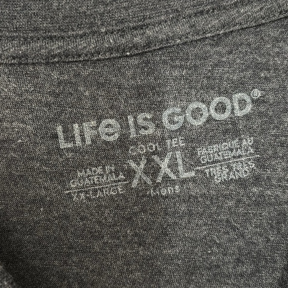 Mens Life is Good Baseball Soft Tshirt, Gray, XXL - Picture 3 of 5